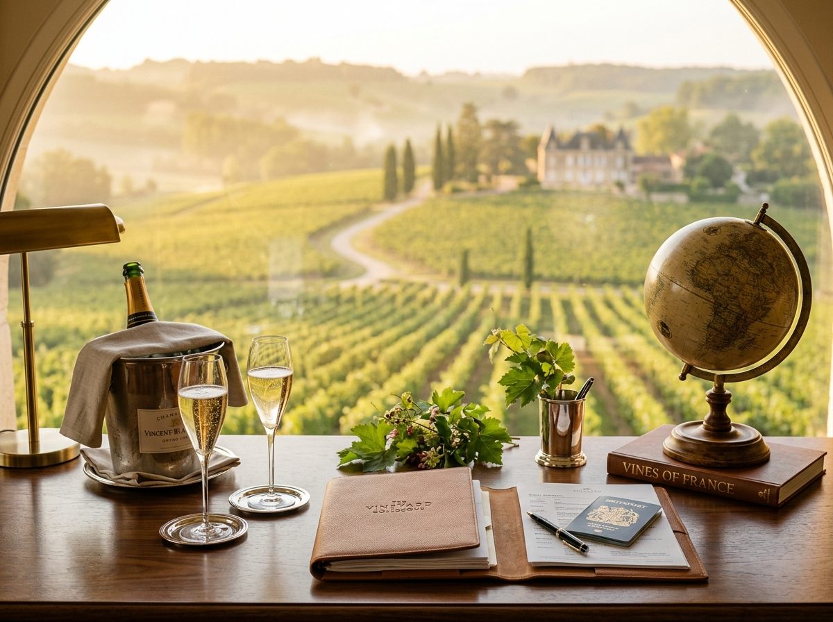 Vine & Voyage Concierge Desk with Vineyard View